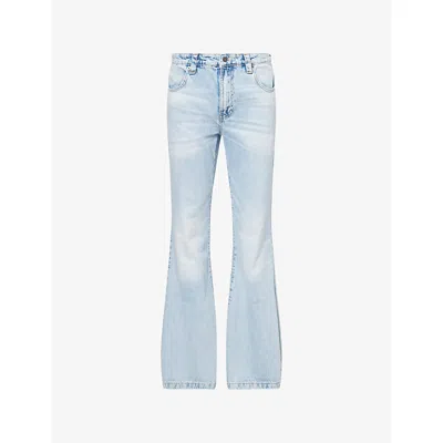 Jaded London Mens Blue Blaze Flared Denim Jeans