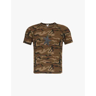 Jaded London Mens  Starstruck Camouflage-print Slim-fit Stretch-woven Blend T-shirt