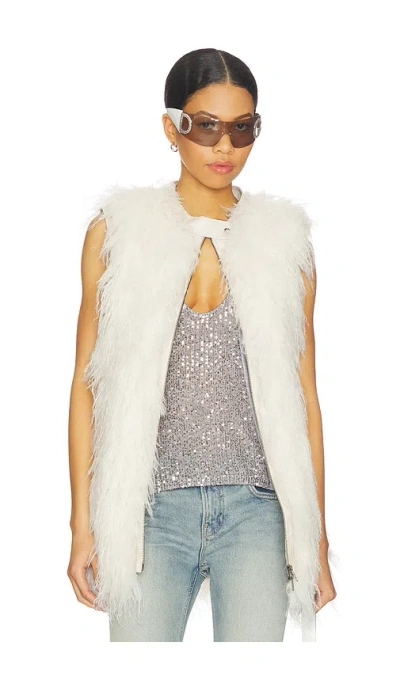 Jaded London Mongolian Biker Gilet In White