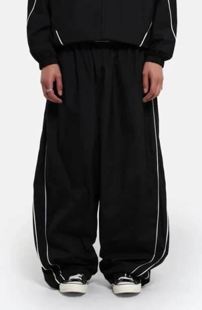 Jaded London Oversize Microfiber Ripstop Track Pants In Black