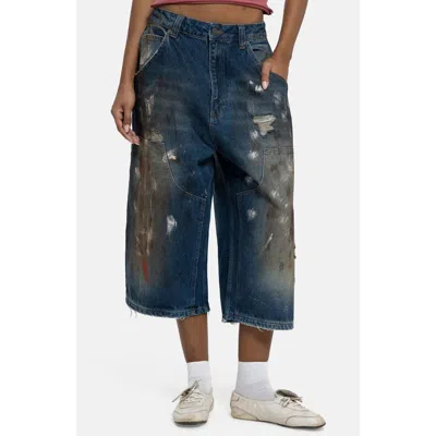 Jaded London Painted Colossus Crop Wide Leg Jeans In Multi