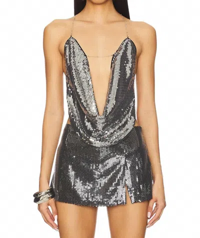 Jaded London Sequin Asteria Top In Black And Grey In Gray