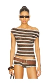 Jaded London Stripe Knit Asymmetric Top