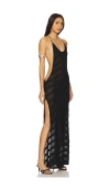 Jaded London Stripe Knit Maxi Dress In Black