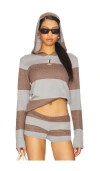 Jaded London Stripe Knitted Rugby Top With Hood