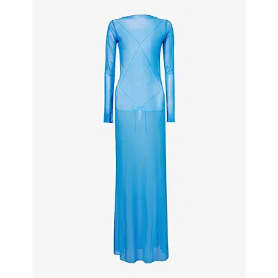 Jaded London Womens Multi Ziva Semi-sheer Mesh Maxi Dress
