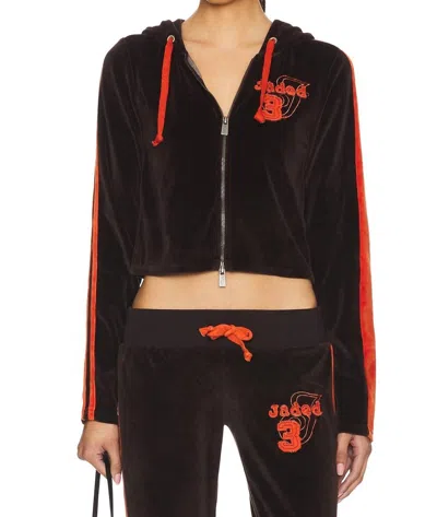 Jaded London Women's Three Velour Hoodie In Brown