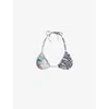 Jaded London Womens Multi Beaded Triangle Bikini Top In Blue
