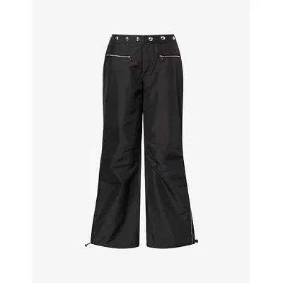 Jaded London Womens Black Corvi Studded Cargo Shell Trousers