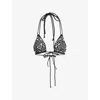 Jaded London Womens Black Silvra Studded Bikini Top In Black