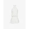 Jaded London Womens Enya Polka-dot Backless Cotton Mini Dress Cream