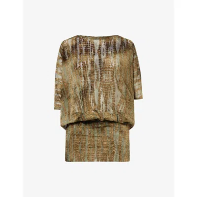 Jaded London Womens  Ophidian Backless Woven Mini Dress In Green