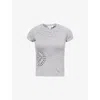 Jaded London Womens Grey Studded Marl Stretch-woven Top In Gray