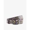 Jaded London Womens Multi Amethyst Studded Faux Leather Belt In Purple