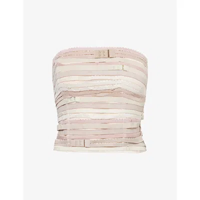 Jaded London Womens Nude Bra Strap Woven Corset Top In Neutral