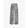 Jaded London Womens Brown Camo Colossus Low-rise Denim Jeans In Brown