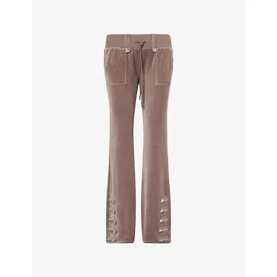 Jaded London Womens  Cavalier Military Studded Velour Jogging Bottoms In Brown