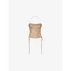 Jaded London Womens Multi Draped Lace Up Woven Corset Top