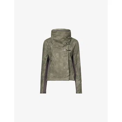 Jaded London Womens  Funnel Neck Faux-leather Jacket In Gray