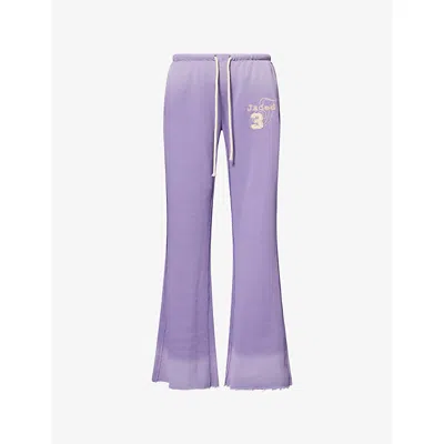 Jaded London Womens Purple Loose Bootcut Cotton-blend Jogging Bottoms Xs