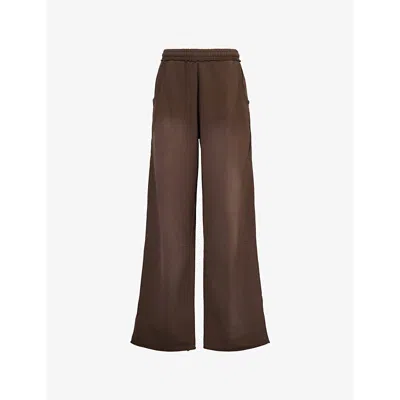 Jaded London Womens  Monster Two-slip-pockets Wide-leg High-rise Cotton-jersey Jogging Bottoms In Brown