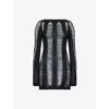 Jaded London Womens Open-at-back Long-sleeves Knitted Mini Dress Black In Black