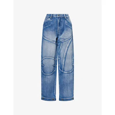 Jaded London Womens  Panelled Sonic Denim Jeans In Blue