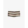 Jaded London Womens Stripe Knit Mini Shorts Earth Xs