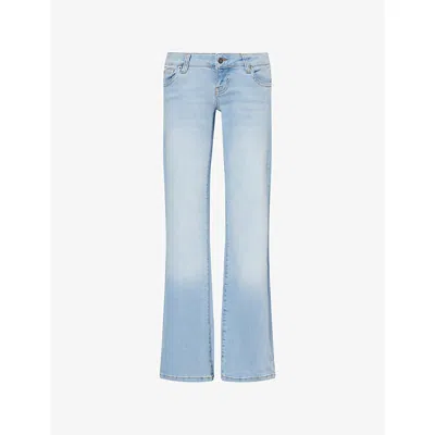Jaded London Womens Kelsey Low-rise Skinny Bootcut-leg Stretch-denim Jeans Blue