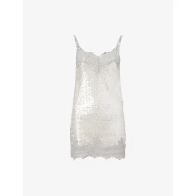 Jaded London Womens Multi Adriana Sequin Mini Dress In White