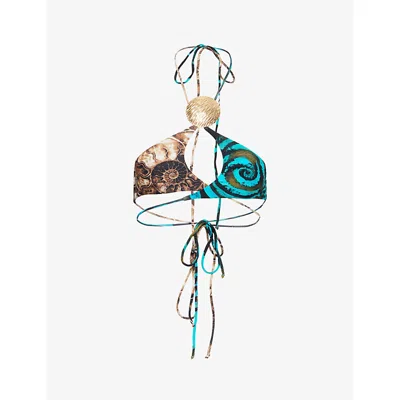 Jaded London Womens Gina Halter-neck Bikini Top Multi