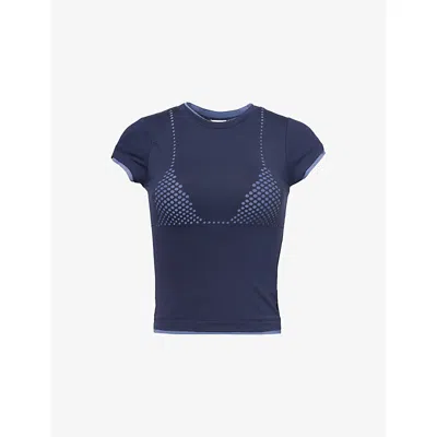 Jaded London Womens Laser Cut Bra Round-neck Stretch-woven T-shirt Multi