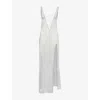 Jaded London Womens Multi Lurex Laddered Knitted Maxi Dress In White