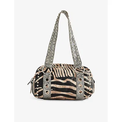 Jaded London Womens Multi Marza Zebra-print Faux-leather Shoulder Bag