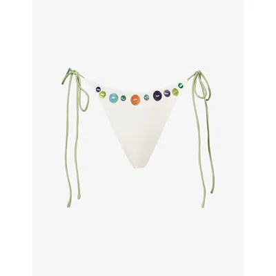 Jaded London Womens Multi Mavie Button Low-rise Bikini Bottoms