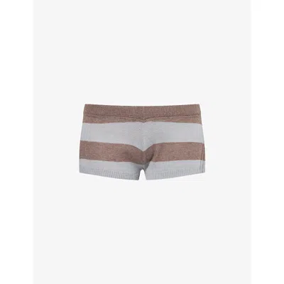 Jaded London Womens Striped Low-rise Knitted Shorts Multi