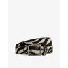 Jaded London Womens Multi Zebra-print Pony-hair Leather Belt