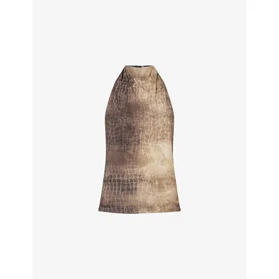 Jaded London Womens  Zene Backless Woven Top In Brown