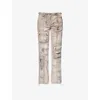 Jaded London Womens Ara Low-rise Washed Woven Cargo Trousers Silver In Brown