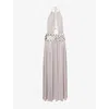 Jaded London Womens Stone Oryx Shell-embellished Stretch-jersey Maxi Dress In Gray