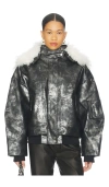 Jaded London Xl Faux Fur Collar Bomber Jacket In Gray