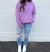Jadelynn Brooke Grateful Where I Am Hidden Message Waffle Hoodie In Orchid In Pink