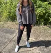 Jadelynn Brooke Ready Or Not Waffle Quarter Zip In Graphite In Pink