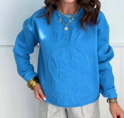 Jadyk 24/7 Freezing Embossed Sweatshirt In Blue In Multi