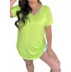 Jadyk Celeste Pocket V Neck Tee In Neon Lime