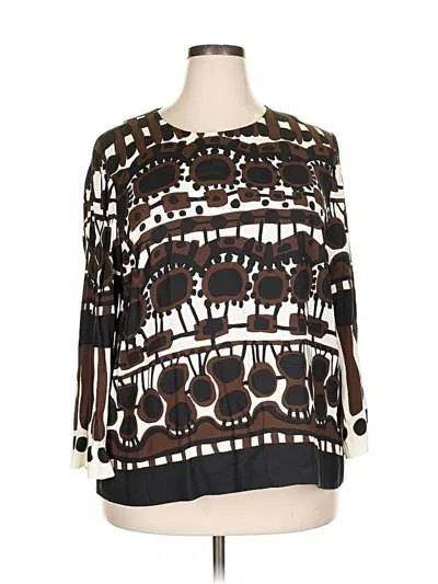 Pre-owned Jaeger 3/4 Sleeve Blouse In Black