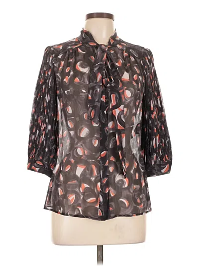 Pre-owned Jaeger 3/4 Sleeve Blouse In Black