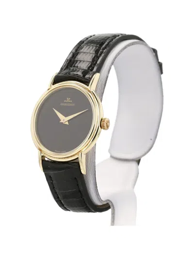 Pre-owned Jaeger-lecoultre 1970  Calf Leather 28mm Watch In Black