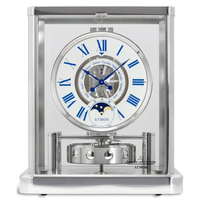 Jaeger-lecoultre Jaeger Lecoultre Atmos Classic Phases De Lune White Dial Desk Clock Q5112202 In Gray