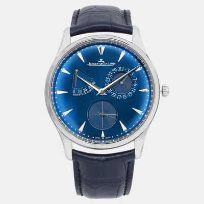 Pre-owned Jaeger-lecoultre Blue Stainless Steel Reserve De Marche Q1378480 Automatic Men's Wristwatch 39 Mm